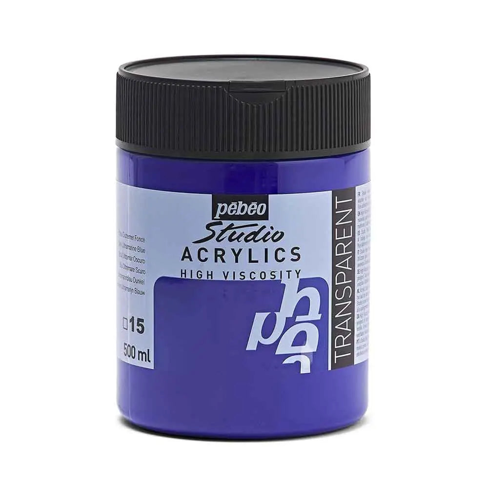 Pebeo Studio Iridescent Acrylic Paints / Colours High Viscosity 500ml (Loose) Pebeo